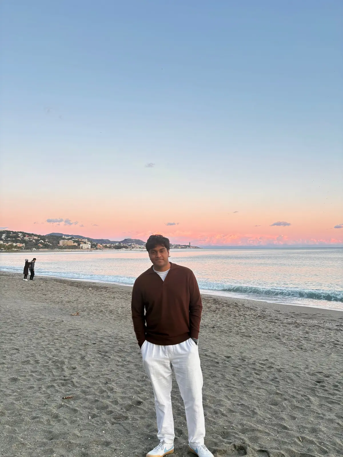 Málaga beach at sunset